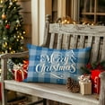 thumbnail image 5 of Merry Christmas Throw Pillow Covers 18x18 Inch Set of 4, Xmas Trees Truck Buffalo Plaid Believe Farmhouse Decorative Cushion Cases for Home Decoration G421-18, 5 of 6