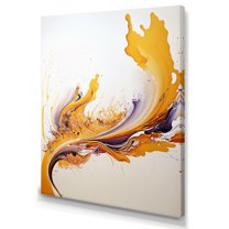Designart White And Gold Fusion II Canvas Wall Art