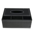 thumbnail image 1 of Servilleta rectangular de piel sintética para pañuelos faciales, para decoración de coches y automóviles. Tejido negro S, 1 of 9