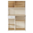 thumbnail image 2 of Benjara Jax 71 Inch Kitchen Storage Rack, 4 Tier Brown Shelves 1 Drawer, White Iron, 2 of 6