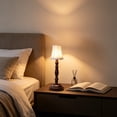 thumbnail image 6 of Rechargeable Vintage Table Lamp, LED Bedside Night Light, Mini Desk Lamp Decorative with Fabric-Style Shade, Portable Lamp for Bedroom, Nightstand, and Reading Nook Ornament, 6 of 6