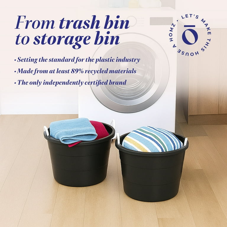 ◆プラスチックリトル SVWB-7042 Homz 17 Gallon Plastic Large Utility Rope-Handled Storage Bucket