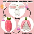 thumbnail image 2 of Bunny Stuffed Animal,Reversible Carrot Strawberry Bunny Plush Doll with Zipper Cute Soft Rabbit Toys Pillow Decoration for Kids and Adults Easter Gifts (Strawberry, 13.80 inches), 2 of 7