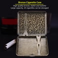 thumbnail image 1 of Caja de cigarrillos de metal de bronce retro, soporte de bolsillo de doble cara para 20 cigarrillos(#3), 1 of 9
