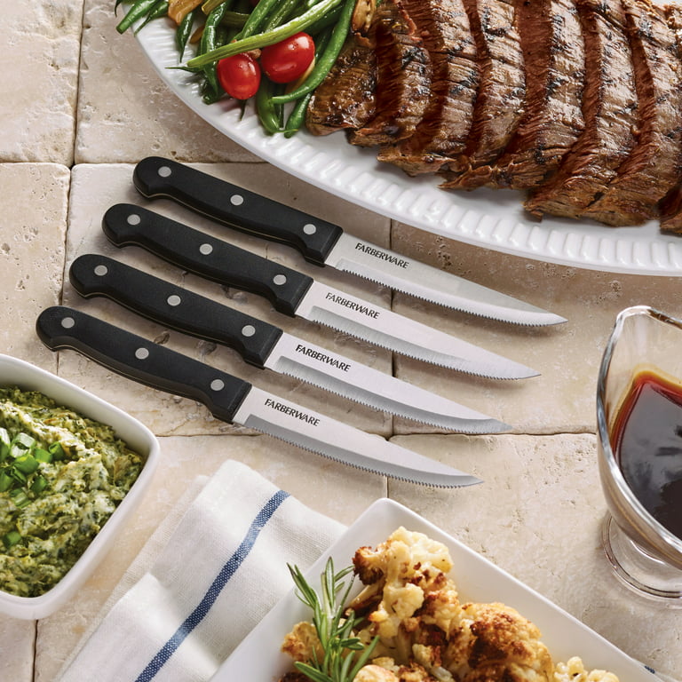 GPED Steak Knives Set of 4, 4.5-inch Serrated Steak Knife Set, Ultra Sharp  Stainless Steel Triple Rivet Collection Kitchen Steak Knife Set, Non-Stick