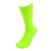 Feraricci Solid Color Polyester Socks for Men, Casual and Formal Attire Lime Mid Rise Mens Crew Socks - Lime