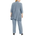 thumbnail image 3 of R&M Richards Plus size Women's Lace ITY 2 Piece Pant Suit - Mother of the bride outfit, 20W Slate, 3 of 3