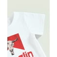 thumbnail image 5 of 2023 Infant Kids Girls Summer Outfits Western Cow Head Print Short Sleeve T-shirt and Elastic Casual Flare Pants Set(Cow Head Print,9-12 Months), 5 of 9