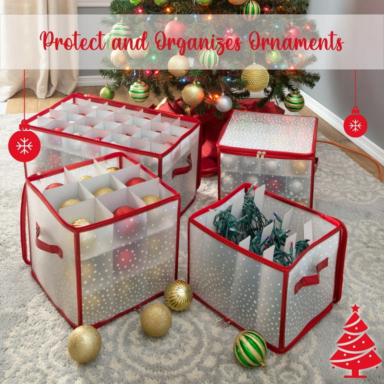 Christmas Ornament Storage Box Fits Up To 64 Christmas Balls - Temu