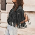 thumbnail image 3 of Hvyesh Women's Fringe Vest Fringe Leather Jackets - Suede Faux Motocycle Biker Cropped Coat Vegan Blazer Pleather Fashion Tassel, 3 of 7