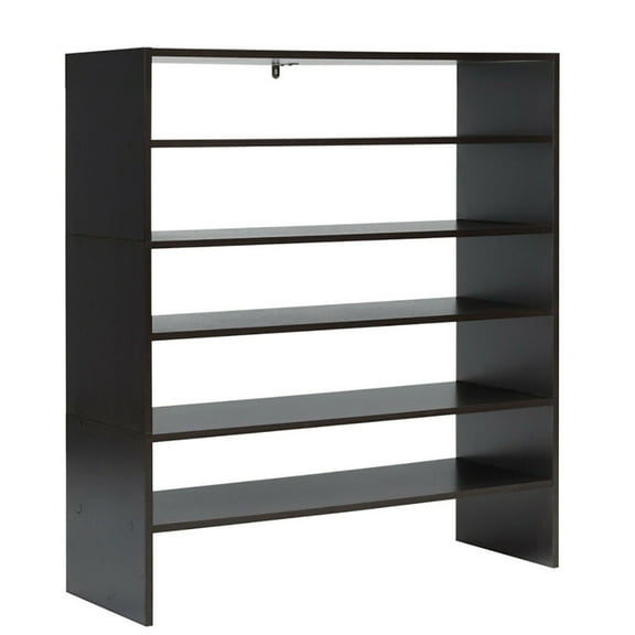 Resenkos 3 Pieces 31-Inch Stackable Multi-Shape Shoe Rack-Brown, Space-Saving Shoe Rack Organizer for Closet Entryway