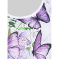 thumbnail image 3 of Rosegal Women Casual Plus Size Floral Butterfly Short Sleeves Tee White 3X, 3 of 4