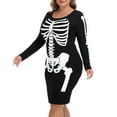 thumbnail image 5 of HDE Plus Size Skeleton Dress Stretchy Long Sleeve Halloween Costume 2X, 5 of 6