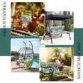 thumbnail image 7 of Outdoor Cushions for Patio Furniture, 4" Thick Waterproof Porch Swing Cushions Replacement with Backrest, 2-3 Seater Bench Cushion（Bamboo leaf,40*71in）, 7 of 7