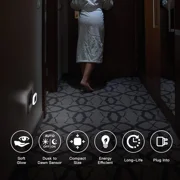 BN-LINK Night Light with Smart Sensor, Auto-On/Off, Dusk to Dawn Night Lights Plug into Wall 6-Pack, LED Night Lamp for Bedroom, Bathroom, Hallway, White