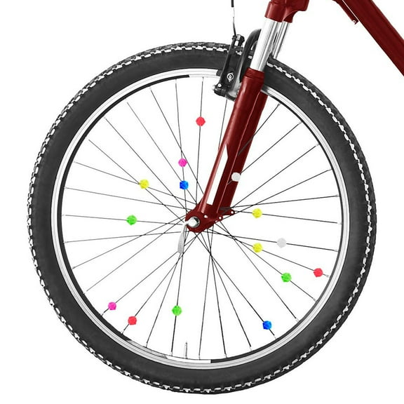 WHAMVOX 72pcs Assorted Color Plastic Clip Wheel Spoke Beads for Bicycle Use Attractive Decoration