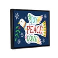 thumbnail image 3 of Joy Peace Love Dove Holly Sprig Holiday Graphic Art Jet Black Framed Art Print Wall Art, 3 of 6