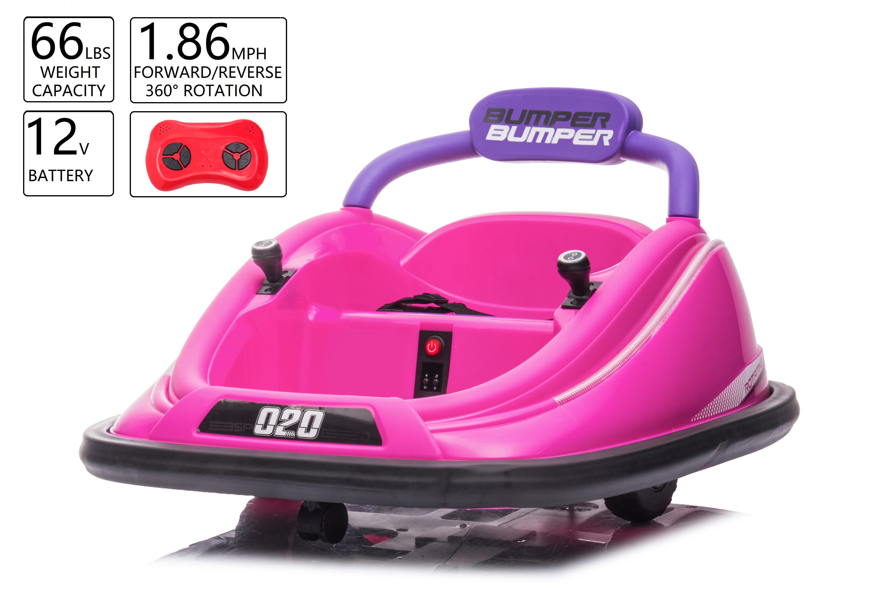 12V Rechargeable Ride On Bumper Toy Car, Battery Powered Electric Kids