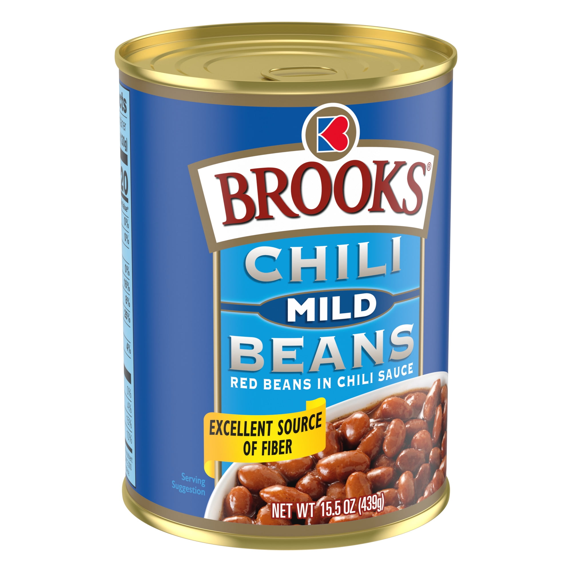 Brooks Chili Beans, Canned Red Beans in Chili Sauce, Mild Flavor, 15.5 oz.