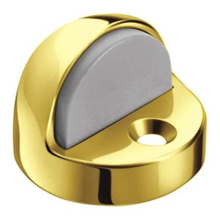 ROCKWOOD 443.3 Dome Door Stop, Cast Brass, 1-1/2