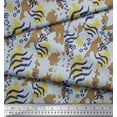 thumbnail image 2 of Soimoi Brown polyester Crepe Fabric Leopard & Wild Animal Skin Print Sewing Fabric BTY 52 Inch Wide, 2 of 3