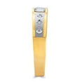 thumbnail image 3 of Wellingsale Men's Solid 14k Two 2 Tone White and Yellow Gold Polished CZ Cubic Zirconia Wedding Band - Size 12, 3 of 5