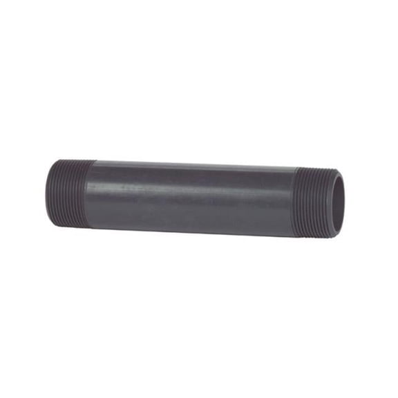 B & K 403-055 Schedule 80 MPT To MPT Pipe Nipple Grey - 0.5 x 0.5 x 5.5 in.