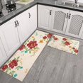 thumbnail image 2 of Pioneer Flower Floral Print Pattern Kitchen Rugs Sets Of 2,Anti Fatigue Kitchen Mat Rugs Non Slip Washable,Decorative Kitchen Floor Mats for Kitchen,Sink,Laundry,17"x30"+17"x47", 2 of 7