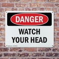 thumbnail image 4 of (2 Pack) Watch Your Head OSHA Danger Sign 14 Inch X 10 Inch Plastic Sign, Weather Resistant, UV Protected for Workplace, Business, and Construction Site, Made in the USA, 4 of 8