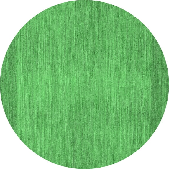 Ahgly Company Indoor Round Abstract Emerald Green Modern Area Rugs, 8' Round