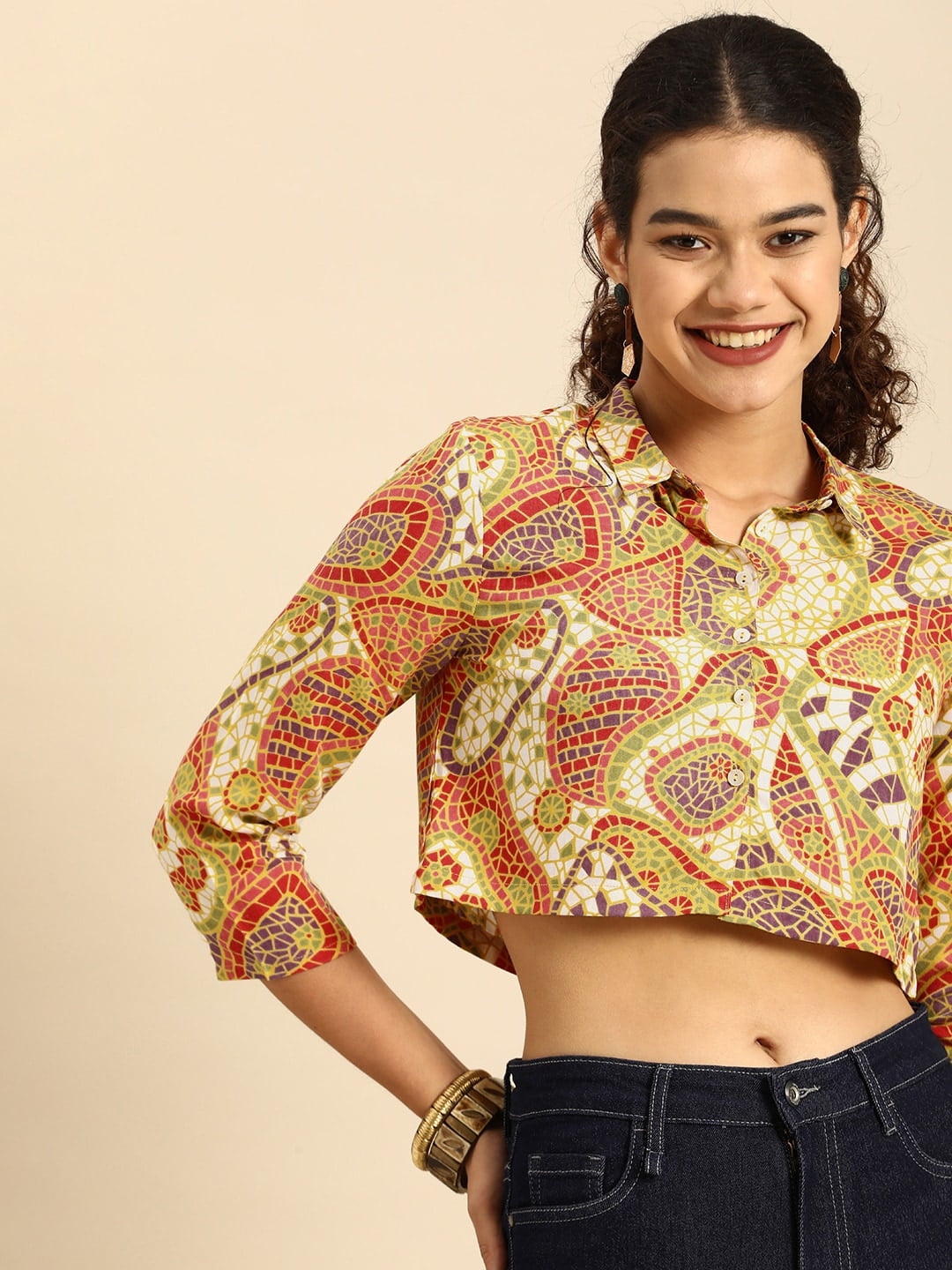 Myntra Crop Shirt With Jeans Myntra Tommy Crop Top Polo Shirt Buy