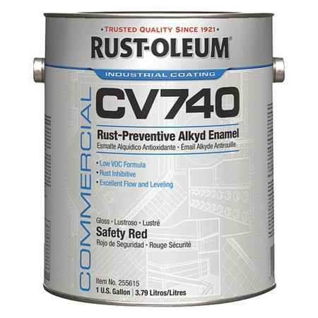 rust-oleum 255615 interior/exterior paint, glossy, oil base, safety red, 1 gal