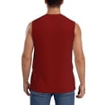thumbnail image 4 of Balery Maroon Men's Sleeveless Muscle Shirts Workout Tank Top, Moisture Wicking, Odor Protection-X-Large, 4 of 8