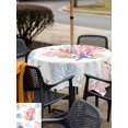 thumbnail image 5 of Outdoor Tablecloth with Umbrella Hole for Patio/Picnic/Party/Camping, Coastal Nautical Waterproof Table Cloth Square Cover Washable, Watercolor Ocean Coral Conch Starfish Summer (54"x 54"), 5 of 8