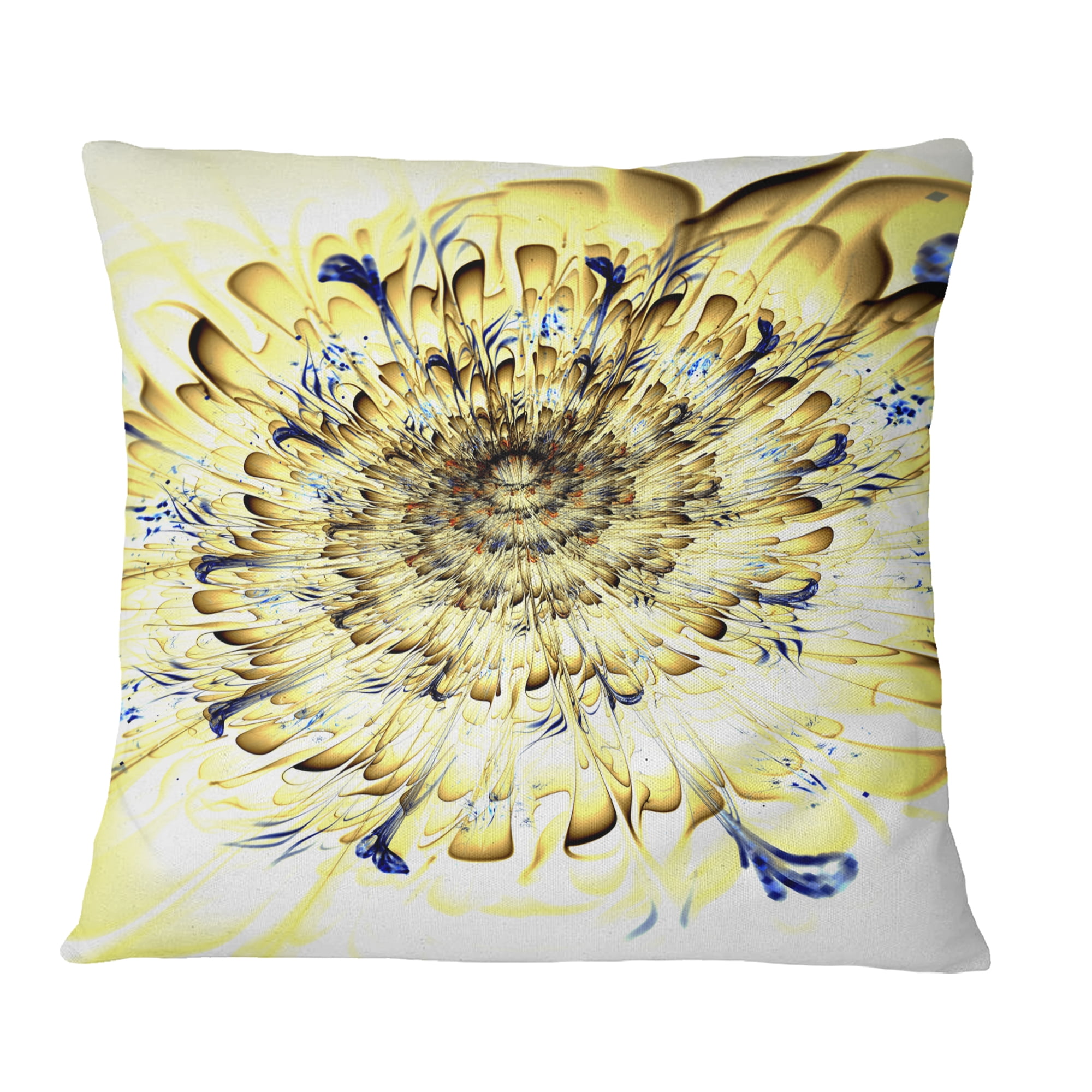 Designart 16" x 16" Yellow Polyester Throw Pillow