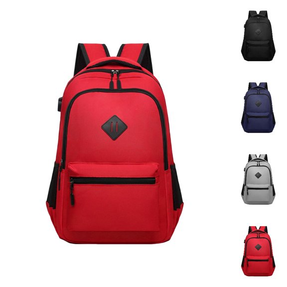 HJYCHN Travel Backpack Black Backpack Bookbag with 8 Compartments for School College Travel Backpack for Travel Red 30x18x45cm