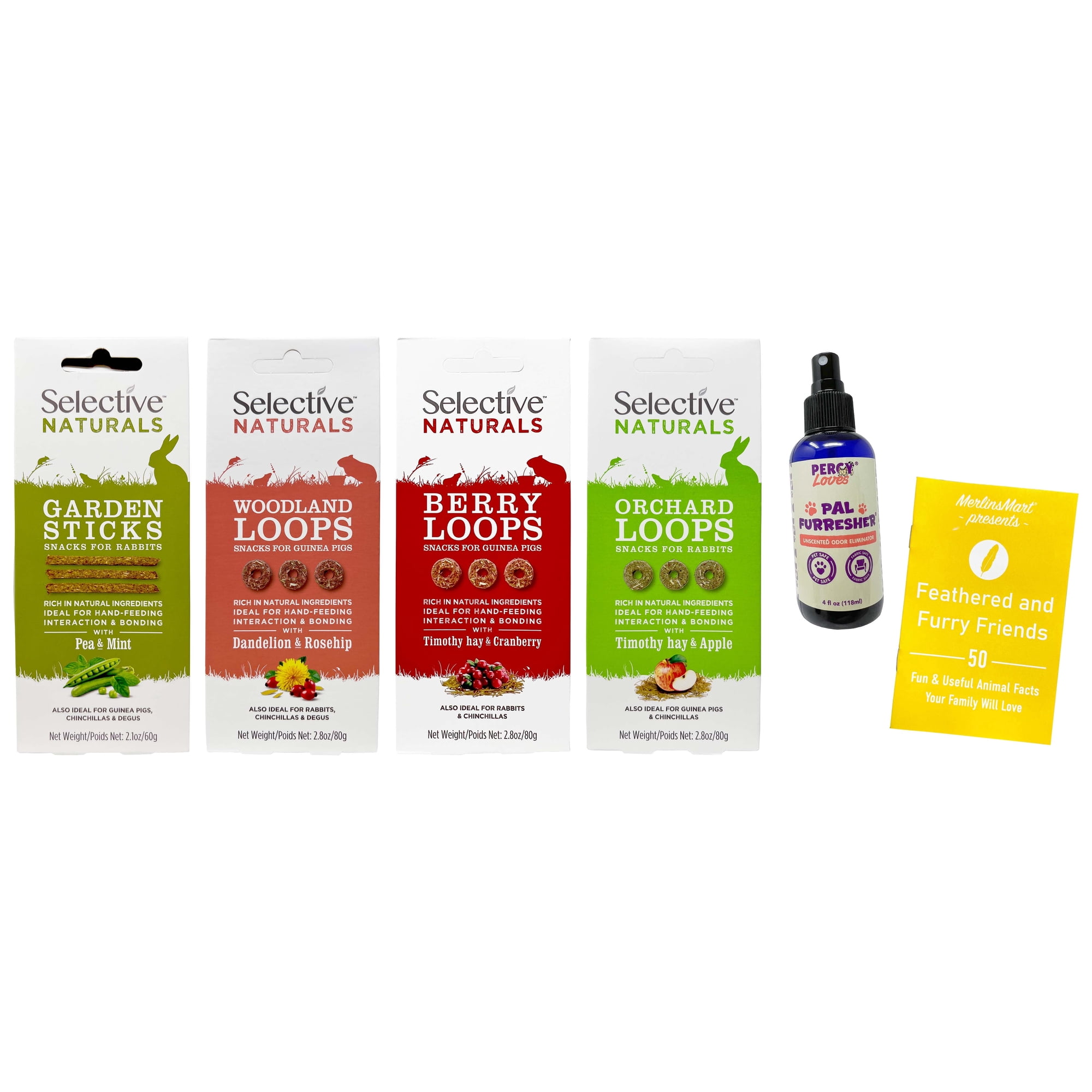 Selective Naturals Small Animal Treats 4-Pack with Odor Eliminating Spray, MerlinsMart Zine