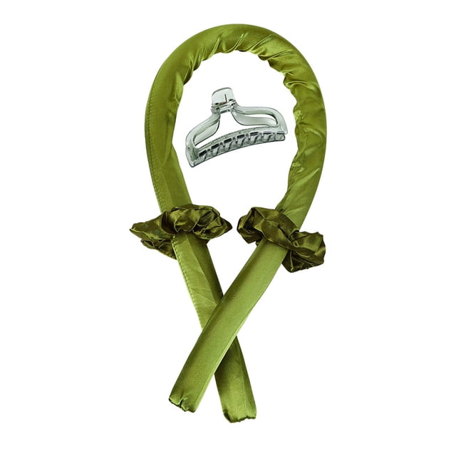 Rulos para cabello largo y mediano, rizador flexible sin calor para dormir durante la noche, rizos de volumen ondulados (juego de cuatro piezas de espuma)(Verde militar)(1 pieza)