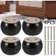 thumbnail image 2 of Set of 4 Round Wooden Furniture Legs, Height 5cm, for Sofa, Bed, Armchair, Wardrobe, with Screws and Ribbon (Black), 2 of 5