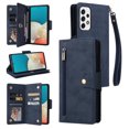 thumbnail image 1 of Feishell for Samsung Galaxy A53 5G Wallet Case with Wrist Strap,Premium PU Leather Zipper Pocket Magnetic Buckle Folio Flip ID Credit Card Slots Shockproof Kickstand Phone Case for Women Men,Blue, 1 of 15
