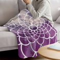 thumbnail image 3 of Purple Flowers Blanket Soft Cozy Warm Throw Blanket for Couch, Plush Fuzzy Flannel Fleece Blankets for Sofa, Watercolor Ombre Abstract Floral Geometric Bed Blankets Lightweight Gifts for Men, 50"x60", 3 of 9