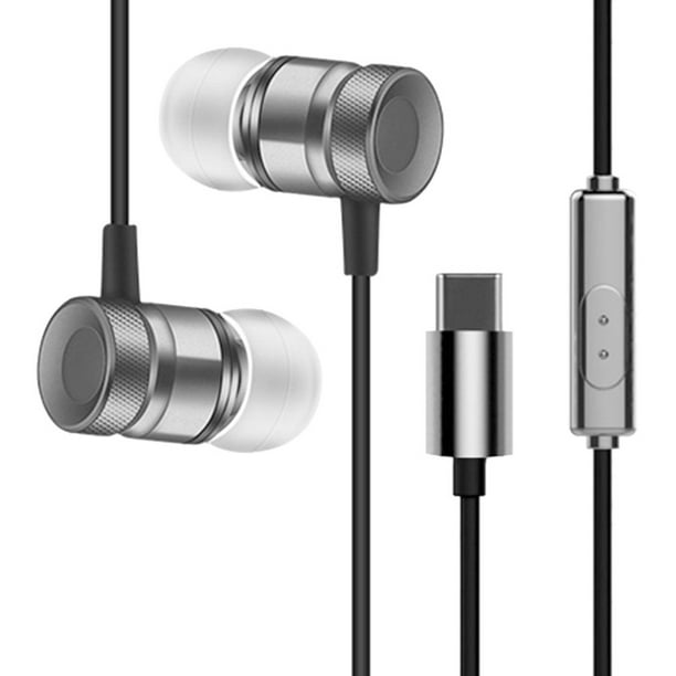 Boling USB Type-C In-Ear Métal Écouteur Filaire Casque avec Micro Stéréo  Hansfree Appel Type-C Écouteurs Numériques Écouteurs pour Letv 