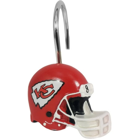 NFL 12-Piece Shower Curtain Ring Set, Chiefs