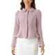 thumbnail image 1 of BLAZERS DE OFICINA DE UNA SOLA FILA CON MANGAS LARGAS Y HEM RUFFLE DE PETER PAN ELEGANTE PARA MUJERES CHIC XS ROSA, 1 of 6