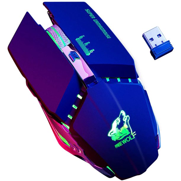 Computer Mouse, Free Wolf X11 Ergonomic 2.4G 2400DPI Wireless Optical ...