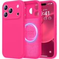 thumbnail image 1 of Funda de Silicona Premium, Forro de Microfibra, a Prueba de Golpes, para iPhone 17 Pro Max 6.9", Rosa Intenso, 1 of 7