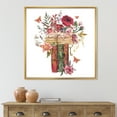 thumbnail image 2 of Designart 'Wildflowers With Vintage Old Books' Farmhouse Framed Canvas Wall Art Print, 2 of 5