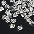 thumbnail image 3 of 50 Pieces Vintage Silver "MADE WITH LOVE" Heart Shape Charms for Sweater Chain, 3 of 7