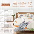 thumbnail image 6 of King 4 Piece Bedding Set Spring Easter Rabbits Carrots Soft Breathable Duvet Cover and Pillowcase, Retro Gray Bunny Duvet Cover Set Bed Sheets for Bedroom Dormitory Guest Room, 6 of 9