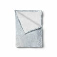 thumbnail image 2 of Ombre Soft Flannel Fleece Blanket, Christmas Theme Gentle Frame with Curls Swirls Snowflakes Lace Inspired Motif, Cozy Plush for Indoor and Outdoor Use, 50" x 60", Pale Blue Coconut, by Ambesonne, 2 of 6